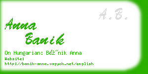 anna banik business card